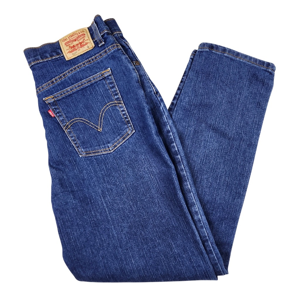 Levi 512 Classic Slim Tapered Jeans Womens 16 M Blue High Rise Stretch Mom 90s